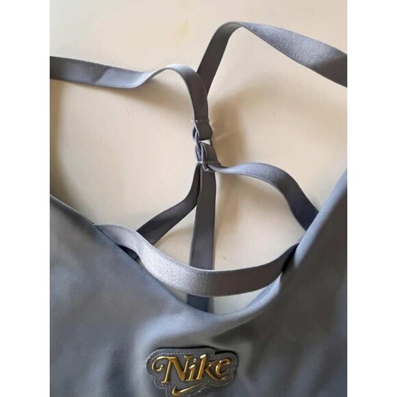 Nike Dri Fit L Gray Blue Indy Femme Strappy Light Support Sports Bra - Picture 6 of 10